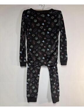 Calvin Klein Pajama Set Girls - Pink, Balck Stars velour size 10
